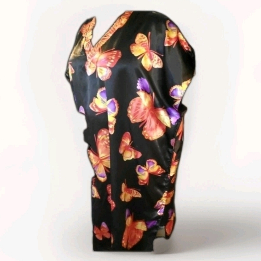 Winlar One Size Hand Painted Butterfly Rayon Kaftan